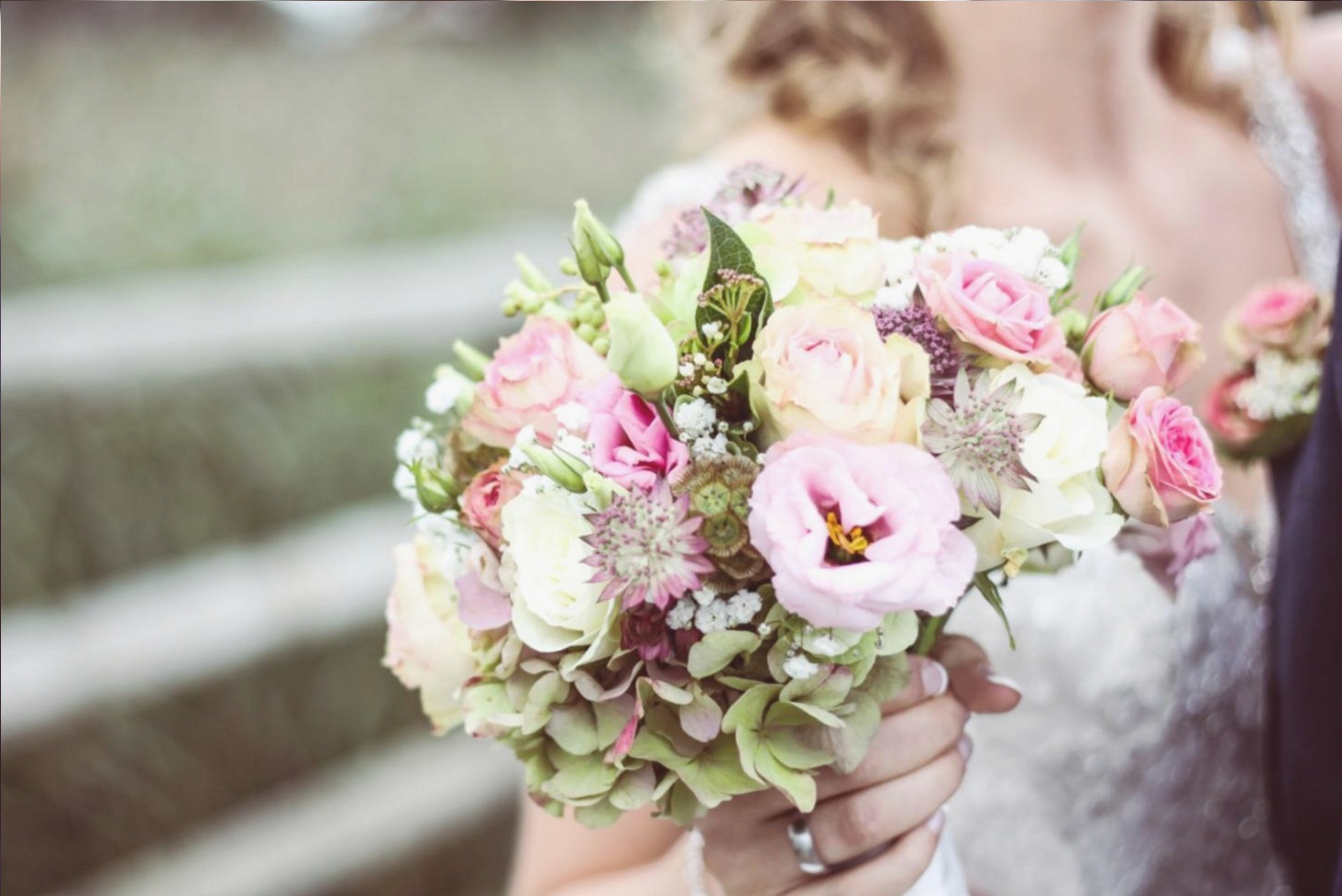 Mobile floral service setup at outdoor ceremony